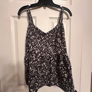 Floral Navy and White Women's Top